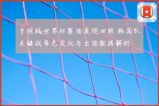 李根镐世界杯赛场表现回顾 韩国队关键战角色变化与出场数据解析